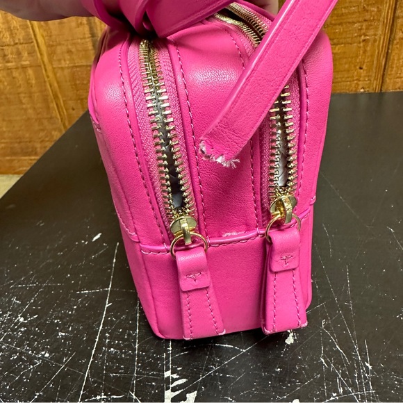 Tory Burch Block T-Double Zip Crossbody - Crazy Pink - Picture 6 of 6